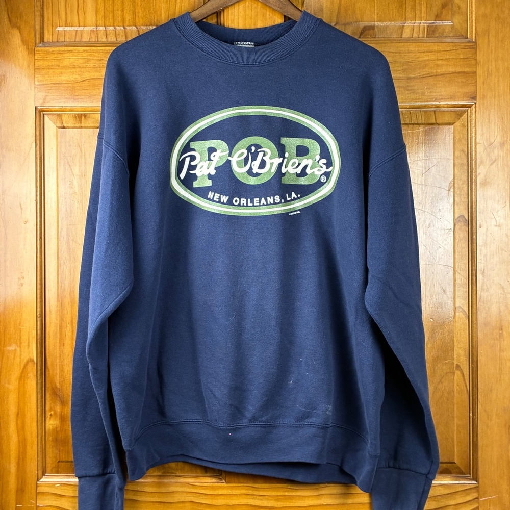 Vintage 90s Fruit of the Loom Pat O'Brien's New Orleans Sweatshirt XL Navy POB